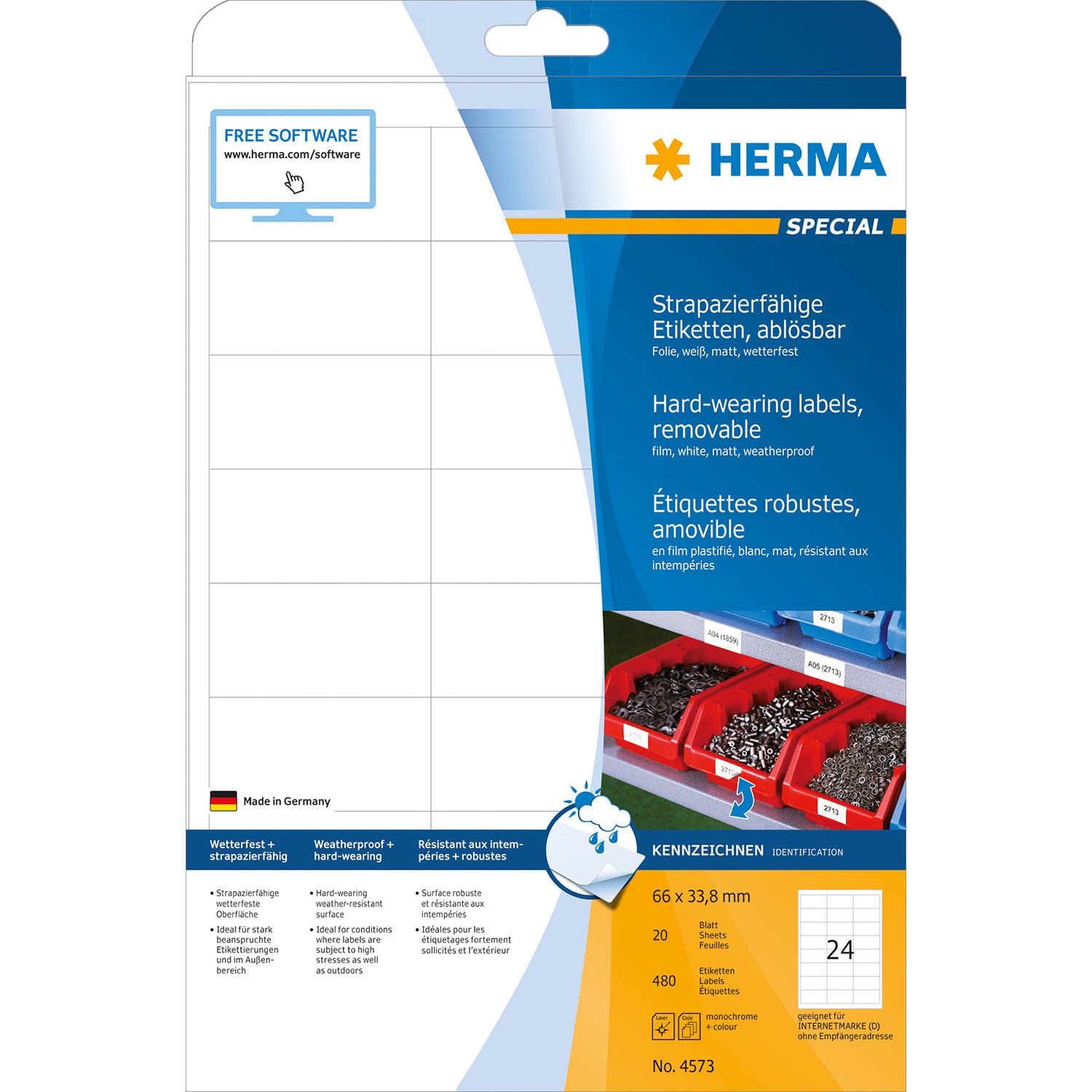 HERMA 4573 - Etiket - wit
