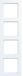 Hager Inbouwdoos, 4-voudig, Type A.1, Artikelnummer WAD6400WM, Lichtbeige, Mat