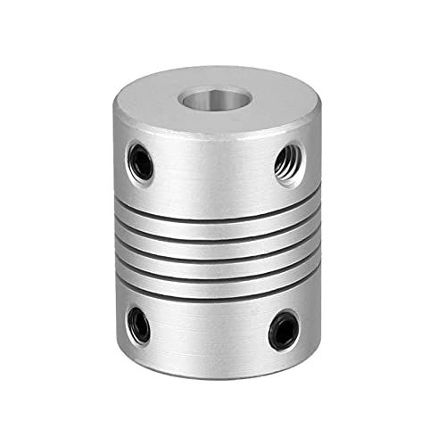 Greendhat Koppeling 5mm tot 8mm Flexibele Koppeling voor Motor Connector Joint 4/5/6/6.35/8/10mm Schachtkoppeling 25x19mm (Binnendiameter: 6.35x8) printeronderdelen (Grootte: 5x5)