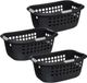 5Five Wasmand extra groot - 3x - antraciet - kunststof - 51 liter - 67 x 47 x 27 cm