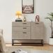 en.casa Sideboard Lavangen commode 75x100x35 cm betonkleurig licht en zwart