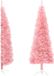 vidaXL Kunstkerstboom half met standaard smal 210 cm roze