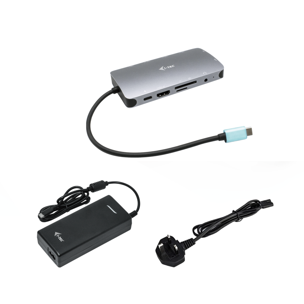 i-Tec USB-C Metal Nano Dock HDMI/VGA with LAN + Charger 112W