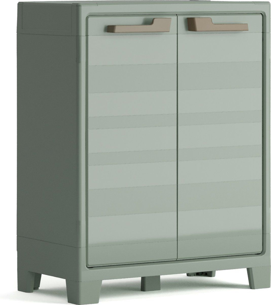 Keter Planet Outdoor Opbergkast laag - 1 plank - Lichtgrijs/Zwart