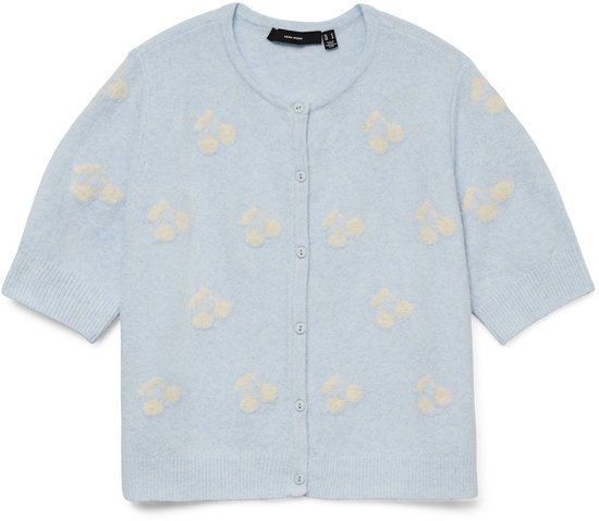 Vero Moda Vest Vmdoffy Intarsia 2/4 O-nck Cardigan 10330795 Cashmere Blue Dames Maat - M
