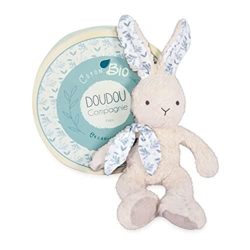 Doudou et Compagnie - Pantin haas – knuffeldier biologisch – wit – 25 cm – knuffeldier Botanic Bio – DC3971