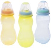 Nuby Id99341 3-delige set standaard polypropyleen 300 ml, geel/groen/blauw
