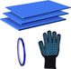 Shenzhen Haorui Industrial Technology Co., Ltd. 3stks Silicone Mug Clamp in 3 Thicknesses with Heat Resistant Tape and Glove Compatible with Mug Press Sublimation Machine Tumblers (Bleu)