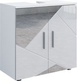 Vicco Irma Wastafelonderkast – 60 x 59 cm Wit hoogglans met inzetstukken