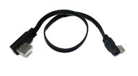 SYSTEM-S USB 3.1 kabel 30 cm type C stekker naar 2.0 type A stekker platte kabel hoek