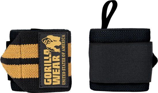 Gorilla Wear Wrist Wraps Pro - Black/Gold - One Size