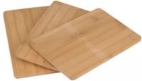 Excellent Houseware Snijplank bamboe set 3 stuks 22x14x0,8cm