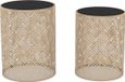 DKD Home Decor Set van 2 bijzettafels Kristal Zwart Metaal 42 x 42 x 55 cm