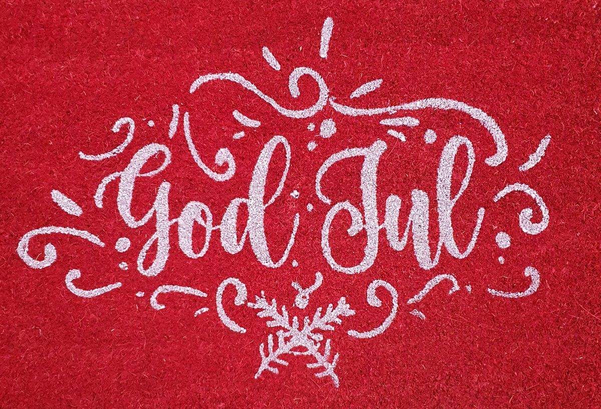 House of Seasons deurmat kerst God Jul rood 60x40cm