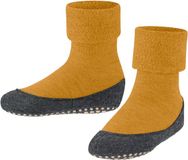FALKE Cosyshoe Minis Noppen op de zool wol huissokken kinderen geel - maat 25-26