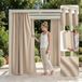 ROOM99 Garden Line Outdoorgordijn met lussen, weerbestendig, waterdicht, inkijkbescherming, zonwering, voor tuin, 155 x 220 cm breed x hoogte, beige