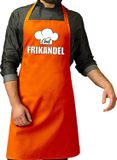 Bellatio Decorations Chef frikandel keuken en BBQ schort - oranje - polyester/katoen