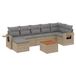 vidaXL 8-delige Loungeset met Kussens, Beige, Polyrattan