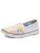 Maciejka Mokassins d'été en cuir naturel orange, turquoise et blanc