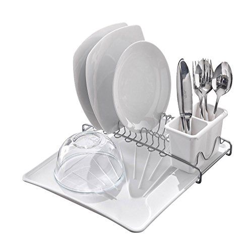 Metaltex SpaceTex Dish Drainer - White/Silver - 35 x 31 x 12 cm