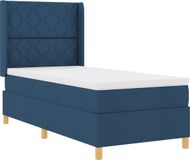 vidaXL Boxspringbed met hoofdeinde, blauw, 100 x 200 cm, stof