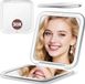Wan GmbH Loupe Miroir de maquillage - Miroir de poche compact - Soins du visage - Grossissement 30x Double face - 8,5 x 8,5 cm - Blanc