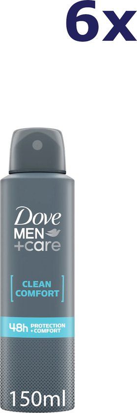 Dove Men+Care Dove - Clean Comfort Deodorant Spray - 150ml x 6 - Men - Antiperspirant