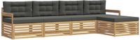 vidaXL - Buiten - bank - set - 5 - st - Wit - en - antracietkleurig - Polyester