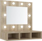 vidaXL Spiegelkast met LED-verlichting 60x31,5x62 cm sonoma eikenkleur