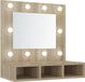 vidaXL Spiegelkast met LED-verlichting 60x31,5x62 cm sonoma eikenkleur