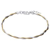 Lucardi - Dames Zilveren bicolor armband - 21 cm