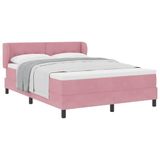 vidaXL Boxspring bed met hoofdeinde Roze 140 x 200 cm Fluweel