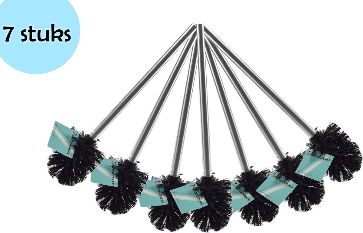 discountershop Losse toiletborstel universele RVS Toiletborstel Set - 7 Stuks WC-borstel WC Toilet Borstel Borstels Toiletborstels