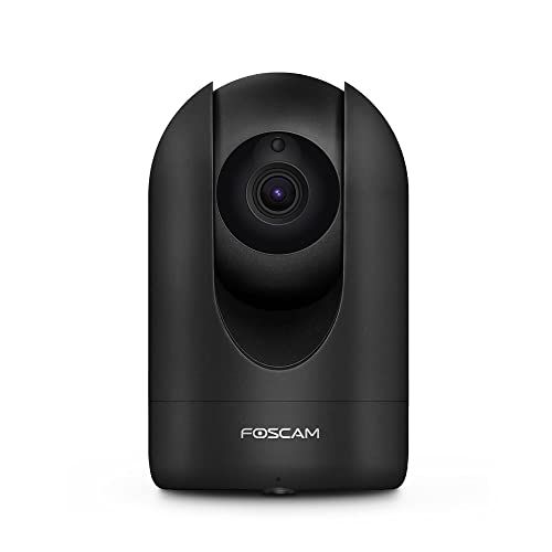 Foscam - R4M-B – IP-camera binnen gemotoriseerd, 4 MP zwart – WLAN-camera met weergave en bediening op afstand 24 uur – bewegingsdetectie en push-alarm
