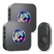 Draadloze deurbel, draadloze set, 300 m bereik, IP55, waterdicht, huisdeurbel met 2 plug-in-ontvangers, 55 melodieën, 5 volumeniveaus, RGB-licht