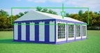 Tente de réception toit de remplacement 5x8 m – PVC 500 g/m², hauteur latérale 2 m, sans armature - Bleu-blanc