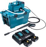 Makita DHW 080 PG2K Snoerloze hogedrukreiniger 36 V ( 2x 18 V ) 80 bar 380 l/u Borstelloos + 2x accu 6.0 Ah + dubbele lader