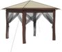 vidaXL Pavillon de jardin avec 4 parois latérales 2,6 x 2,6 m crème et marron