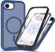 Selected by GSMpunt.nl Hoesje met Ingebouwde Screenprotector Geschikt voor Apple iPhone 17e / 16e - Compatibel met MagSafe / Qi2 - Full Protect - Schokbestendige Beschermhoes - Case Matte Blauw