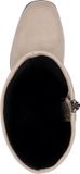 Tamaris - Dames - Enkellaarzen - Beige - Textiel - Blokhak - Ritssluiting - 38 EU