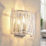 Lindby Wandlamp Sofia, 1 licht, Acryl, IJzer, Transparant, Chroom, E14
