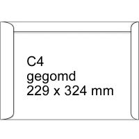 Akte envelop wit 229 x 324 mm C 4 gegomd 250 stuks