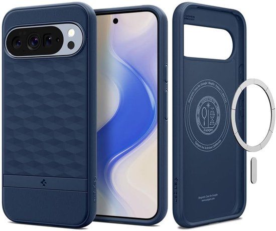 Spigen Parallax MagFit Hoesje Geschikt voor Google Pixel 10 Pro XL - Back Cover Compatibel met MagSafe / Qi2 - Blauw