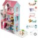 Mamabrum Maison de poupée en bois XXL avec meubles et éclairage LED