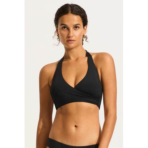 Seafolly Voorgevormde Halter Bikinitop - Zwart - E-Cup