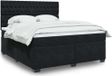 Maison Exclusive - Sommier à lattes de lit avec matelas Noir 180x200 cm Velours