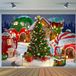 Hintergrunddekoration für Party - Schneelandschaft mit Haus und Baum - 7x5FT