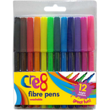 Cre8 Washable Fibre Pens – 12 Colours
