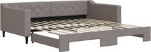 vidaXL Canapé-lit avec lit gigogne tissu taupe 100x200 cm