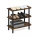 Furinno Turn-N-Tube 66 cm 3-Tier Curved Freestanding Shoe Rack, Storage Organizer, Amber Pine/Black